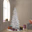 Flocked White Spruce Slim Artificial Christmas Tree LED Light-321760026