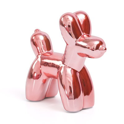Cute Ceramics Balloon Dog Statue Crafts Living Room Desktop Decorations,Handmade Modern Small Ceramic Animal Statue Ornament Home Decor Accents