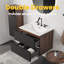 Meuble-lavabo mural noir et noyer 24 po avec lavabo intégré en céramique avec trop-plein 24 po-1379938170-1379938168