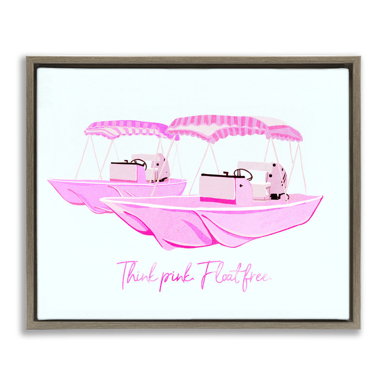 Cadre flottant «Think Pink Float Free», conception par Ziwei Li, Cadre flottant orme Montalcino, H 25 po x l 31 po