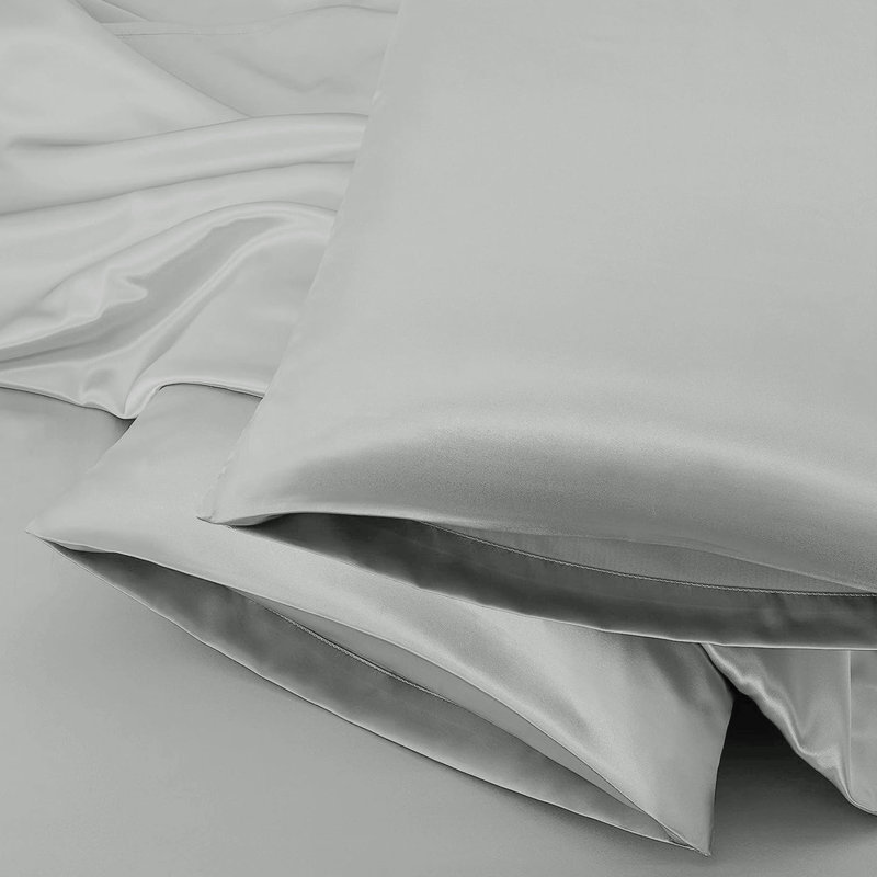 Filey Satin Pillowcase - Set of 2, Grey