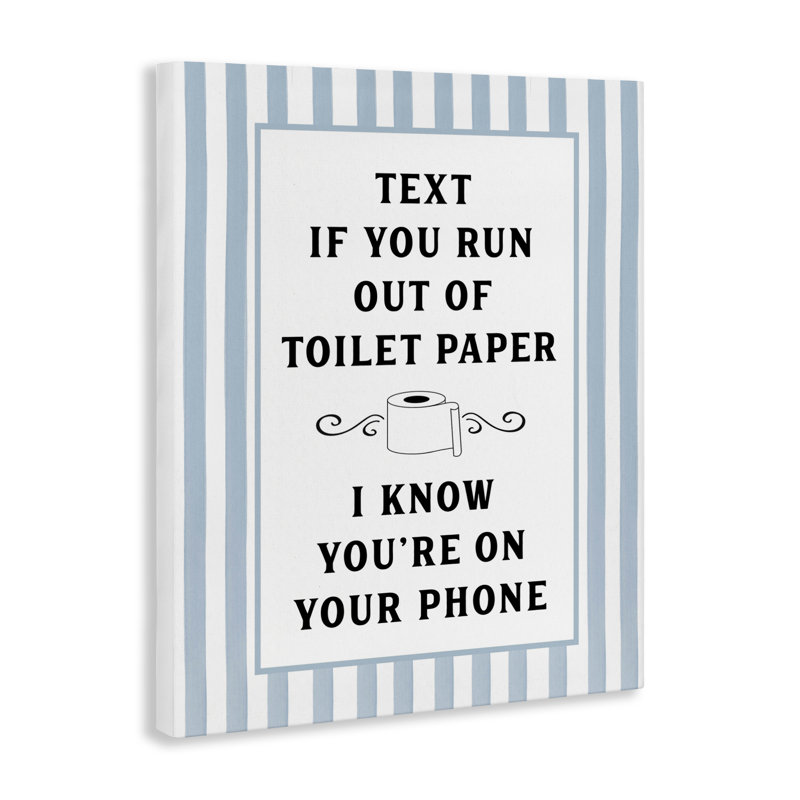 Texte pour toile de papier hygiénique à rayures, design par lettré et doublé, H 48 po x l 36 po