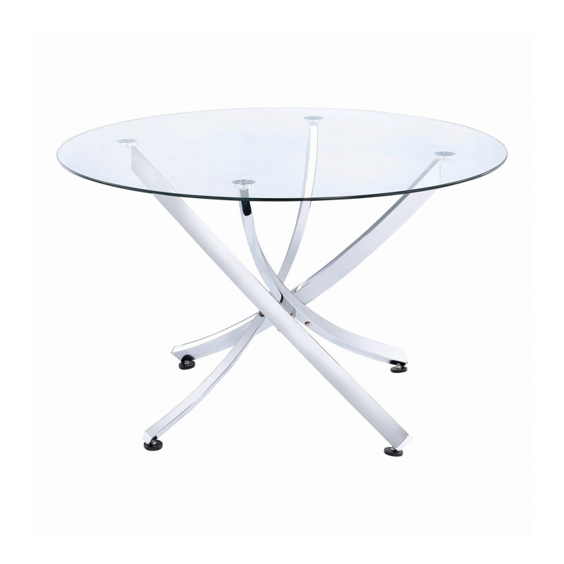 Table de salle à manger sur pied 48 po Kindra, Argent