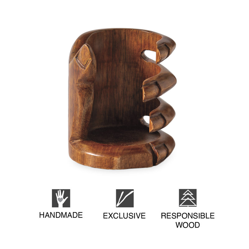 Artisan Carved Hand Wine Bottle Holder