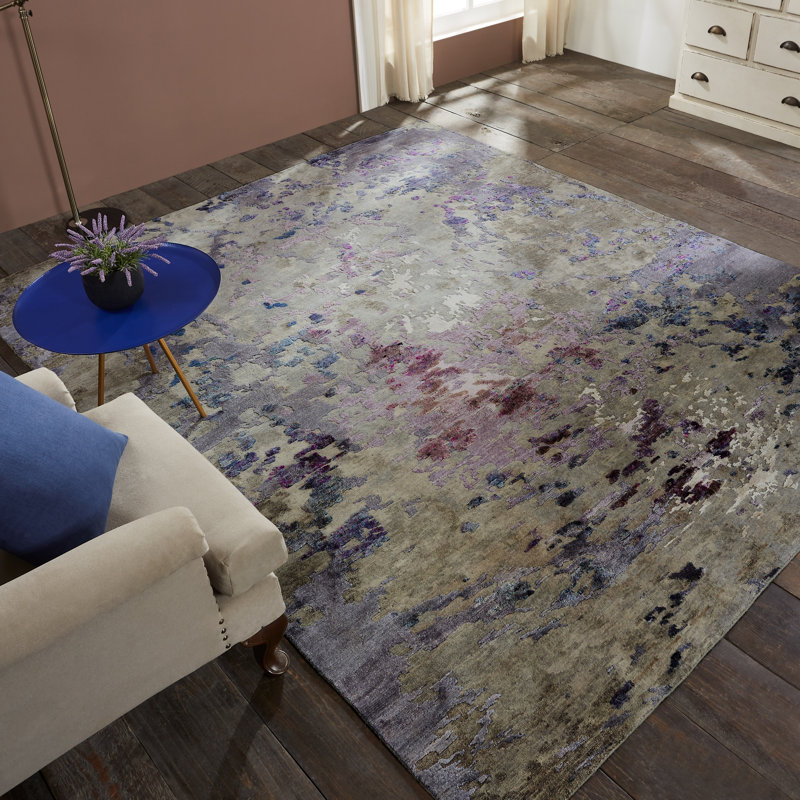 Hand Knotted Area Rug, Rectangle 2' x 3'