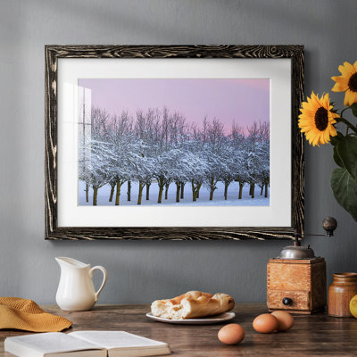 Beauté d'hiver - reproduction encadrée rustique avec tableau mat