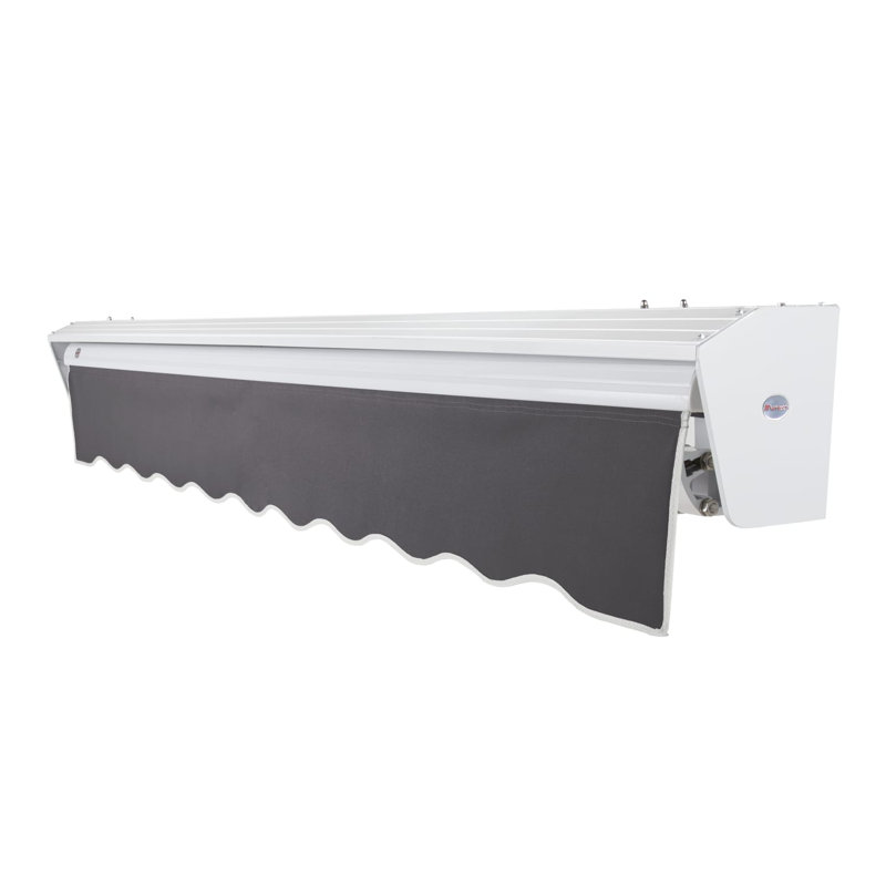 Auvent de patio rétractable avec capuchon Awntech Destin, Métal industriel, l 18 po x P 10 po, Moteur gauche