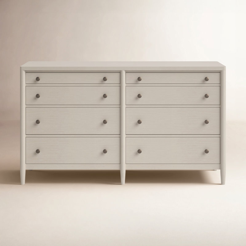 Shannen 70" W Solid and Manufactured Wood Double Dresser with Metal Handles 