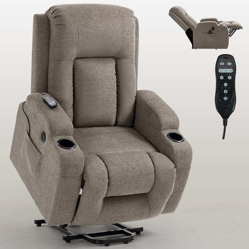 Fauteuil inclinable électrique à moteur Infinity Position pour personnes âgées, très résistant avec massage par vibration à 8 points, chauffage lombaire et port de charge USB