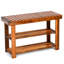 Acacia Wood Shoe Rack Bench 3-Tier Shoe Organizer 70X28x45cm-Teak