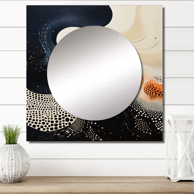 Chatou - décor de miroir mural carré sous-marin corail sous l'eau I Modern Deep Scenes, 23 po x 23 po