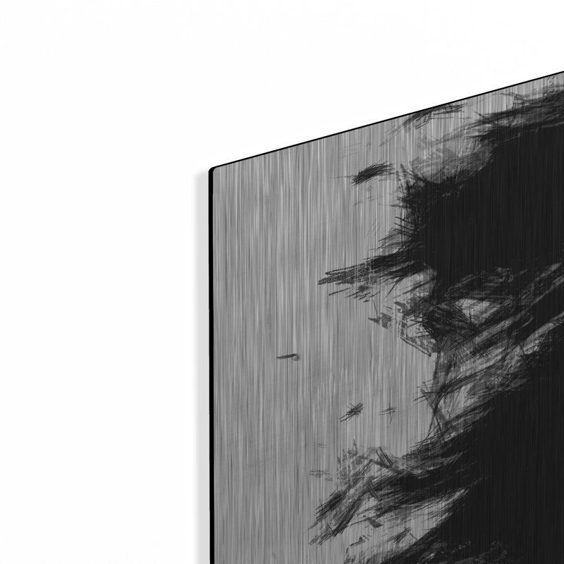  «Sketchy 3» par Alonzo Saunders, art mural en métal, 12 po x 12 po, H 12 po x l 12 po