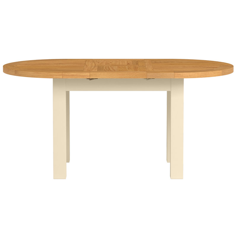 Forelli 91.5 cm Extendable Oak and Rubberwood Oval Wood Top Dining Table with Wood Base