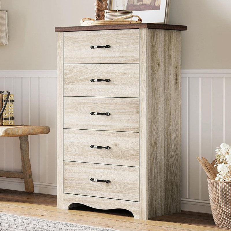 Commode 5 tiroirs pour chambre à coucher, commode en bois, commodes modernes pour chambre à coucher, salon, placard