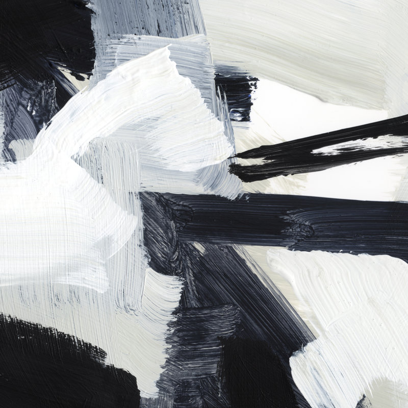 Expressive Monochrome I by Victoria Barnes - Wrapped Canvas Painting, 51cm H x 51cm W
