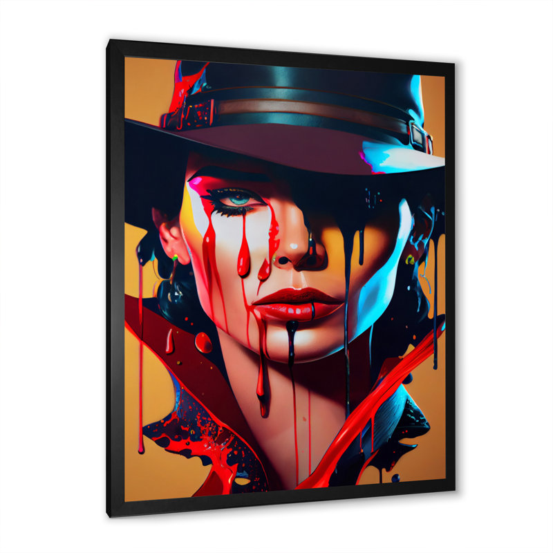 «Femelle Criminel Mastermind VI», impression sur toile, H 20 po x l 12 po x P 1 po, Impression noire sur toile encadrée