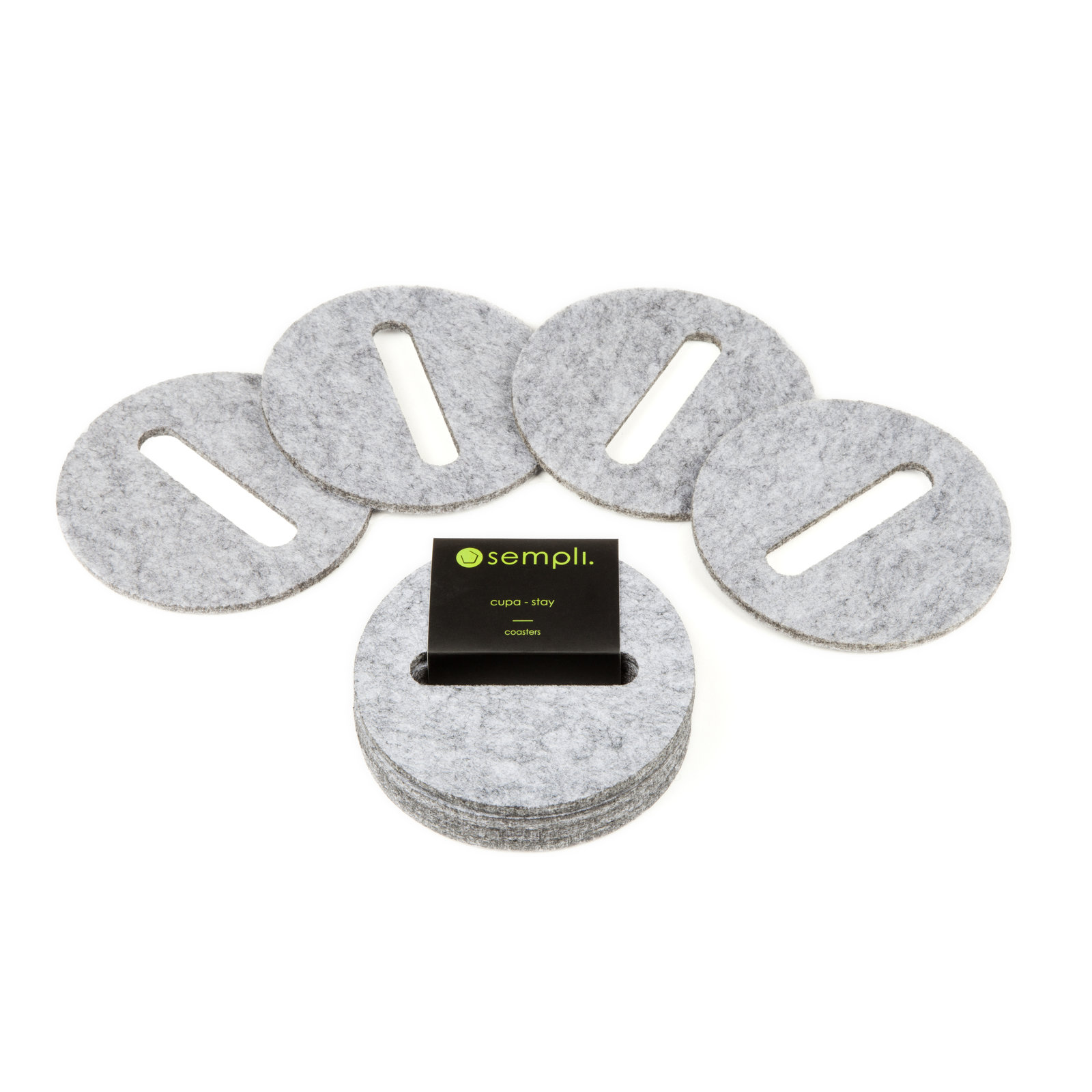 Stay Round 4 Piece Coaster Set, Gray