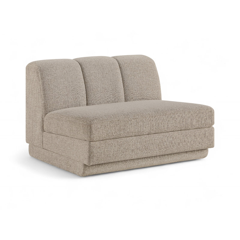 Chaise sans accoudoirs en tissu Chiquita, Tissu beige