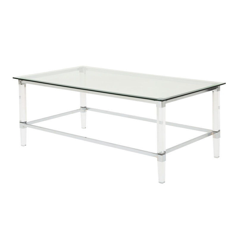 Ultra-Modern Tempered Glass and Acrylic Coffee Table