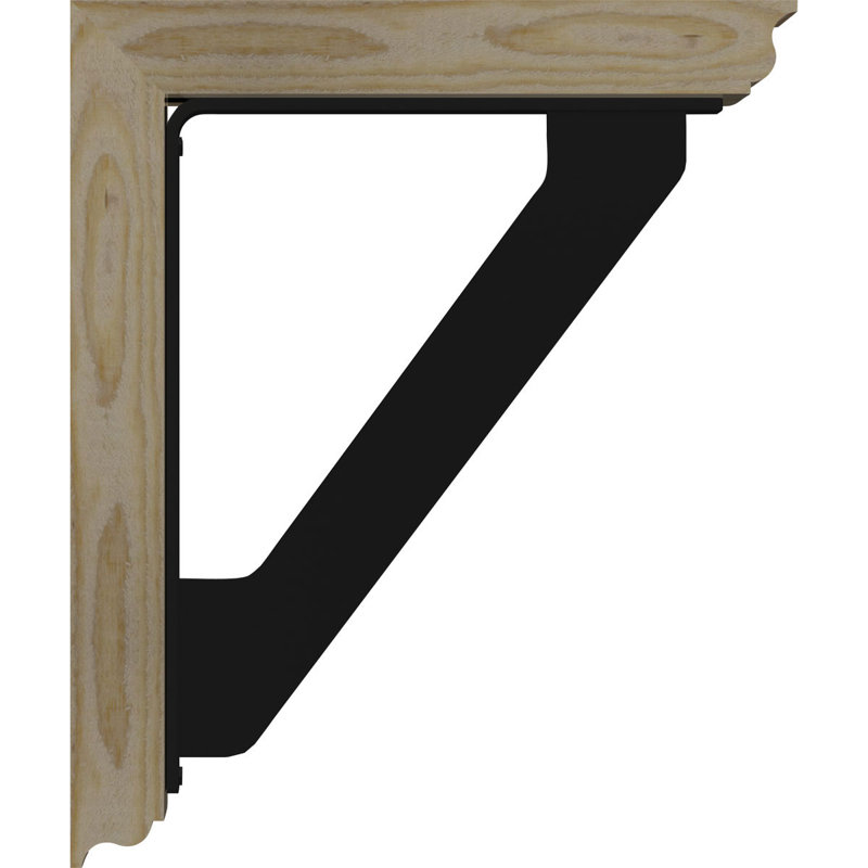 Support traditionnel en fer simple de 2 po d'épaisseur, H 23 po x P 20 po, Sapin de Douglas l 3 1/2 po x T 4 po (lisse)