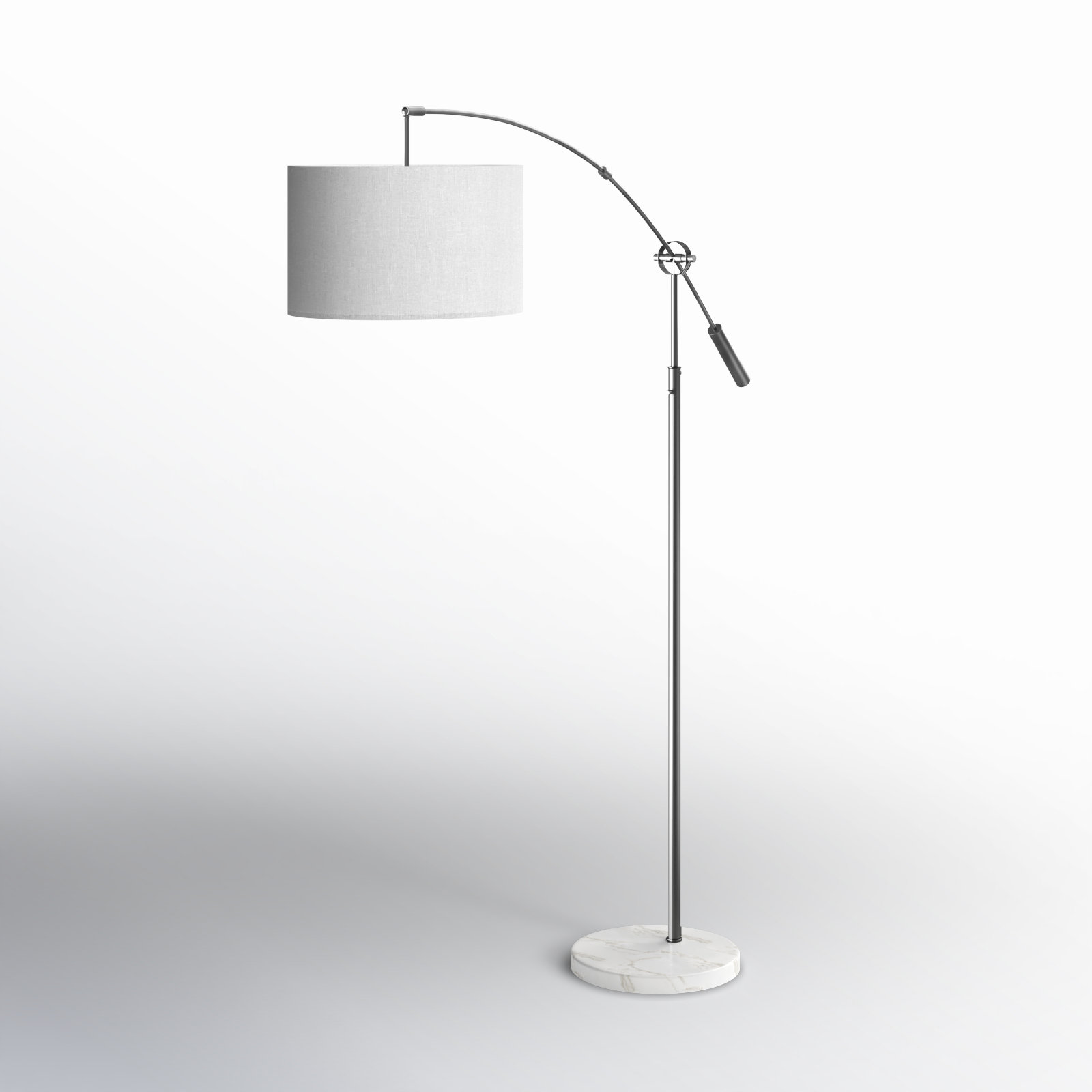 Kata 81'' Floor Lamp, White, Light Taupe