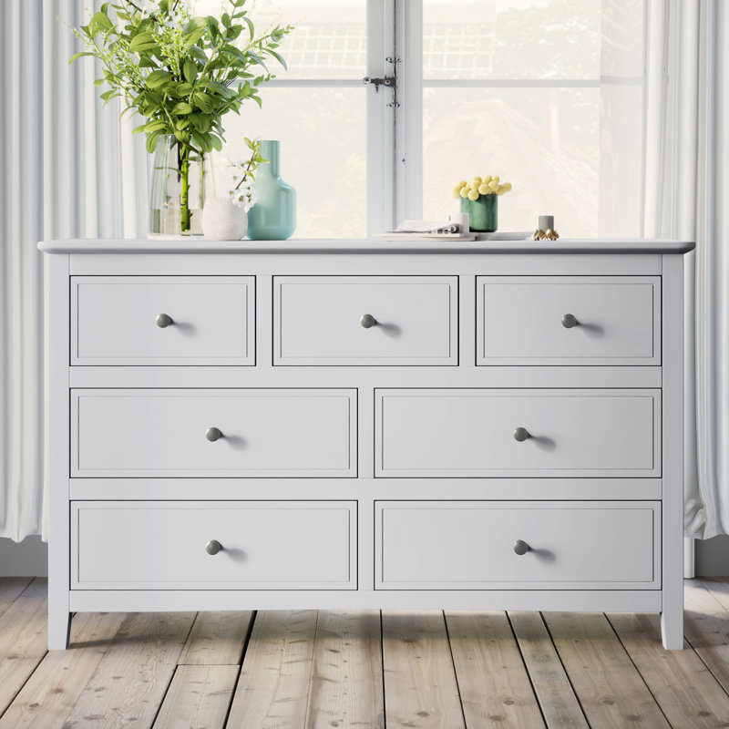Commode 7 tiroirs Beilin, Blanc