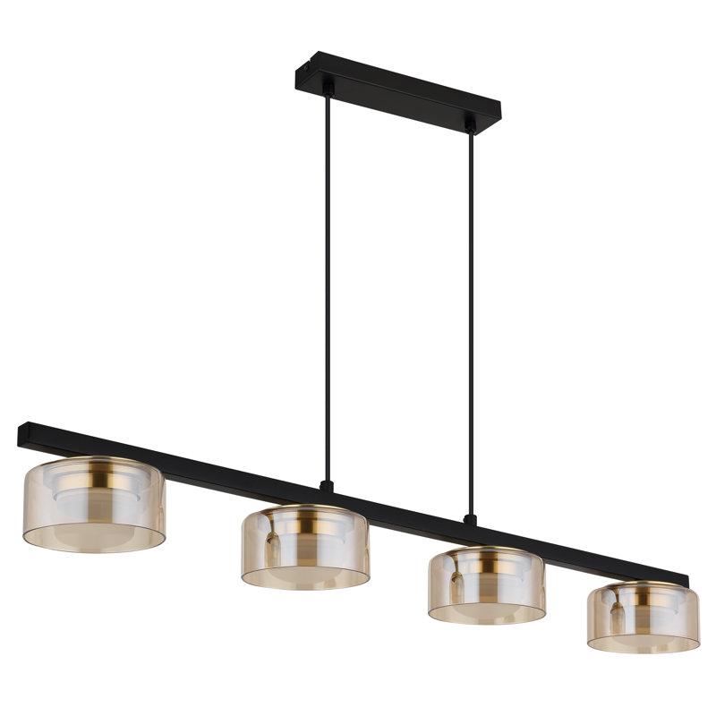 Anell 4 - Light Matte Black Geometric Pendant, Gold