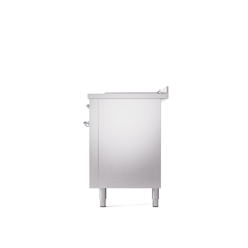 ILVE Nostalgie II 60 in Dual Fuel Range, 7 Burner, Griddle, Frenchtop, Natural Gas, Stainless Steel/Chrome