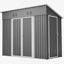 Remise de rangement avec toit incliné résistant aux intempéries et 4 outils de ventilation en métal pour l'extérieur