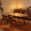 Rectangular dining table for home use
