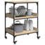 Kitchen Trolley Sonoma Oak Engineered Wood Modern Food Cart Mobile Unit