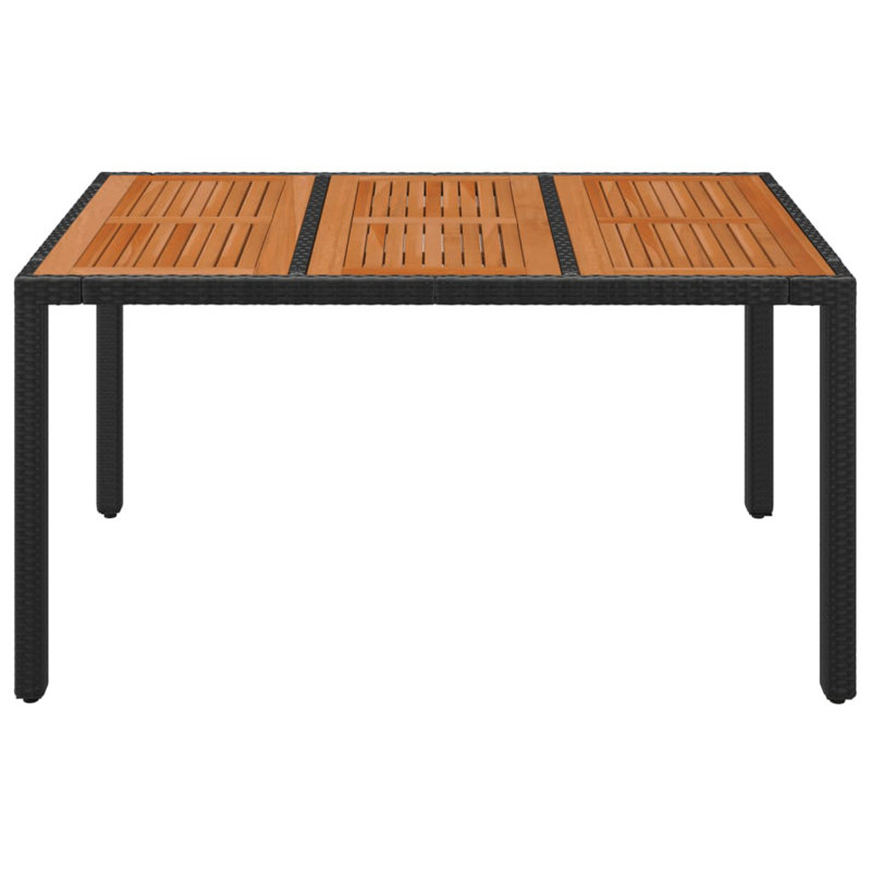 Table de balcon d'extérieur Mileni, Noir, H 29,5 po x l 35,4 po x L 59,1 po
