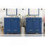 Ensemble de meuble-lavabo bleu 60 po avec lavabos doubles (séparés), lavabos doubles en céramique, tablette de rangement et tiroirs séparés (miroir non inclus) - Solution de salle de bain moderne pour salles de bain spacieuses-842222298