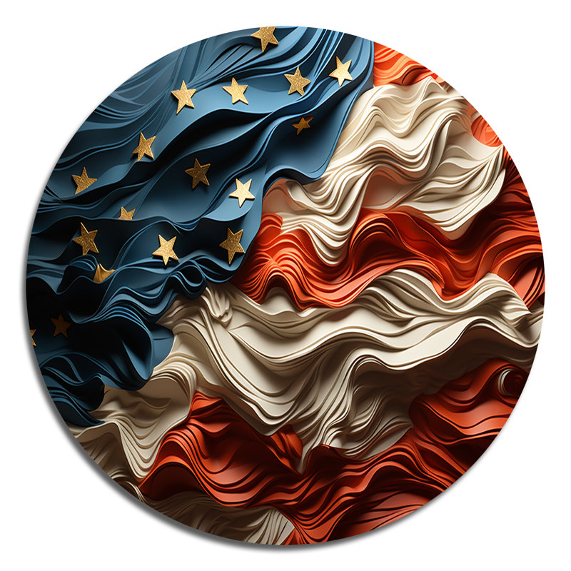Furtado - art floral rond en métal, H 29 po x l 29 po