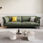 Canapé modulaire vert en cuir véritable-109504718