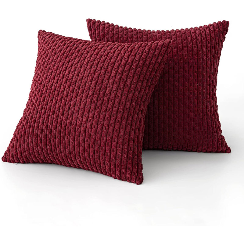 Housse de coussin Cozy 2 pièces, 22 po x 22 po, Rouge