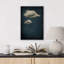 Œuvre de décorations murales minimalistes abstraites bleu foncé et bicolores - impression sur toile flottante-98126447-98126448
