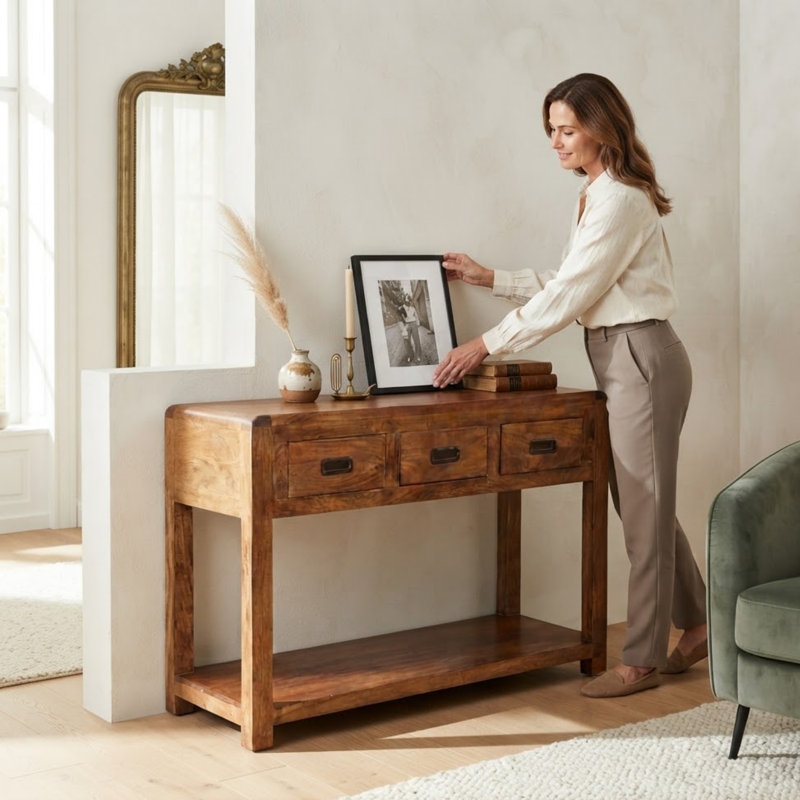 110cm Solid Wood Console Table