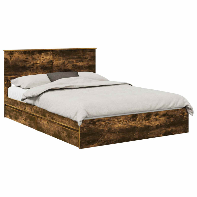 Bed, European Kingsize (160 x 200 cm), Smoked Oak