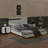 Sophisticated Queen 3-Piece Floating Platform Bed Set With Integrated LED Lights And Two Stylish Nightstands