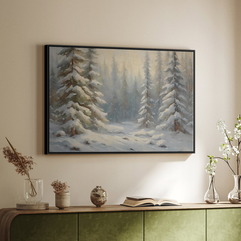 Paysage rétro CLCLXXVI, Toile encadrée noire, H 25 po x l 37 po x P 2 po