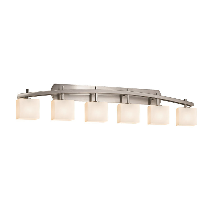 Éclairage pour meuble-lavabo 6 lumières Casson, Noir mat, Opale
