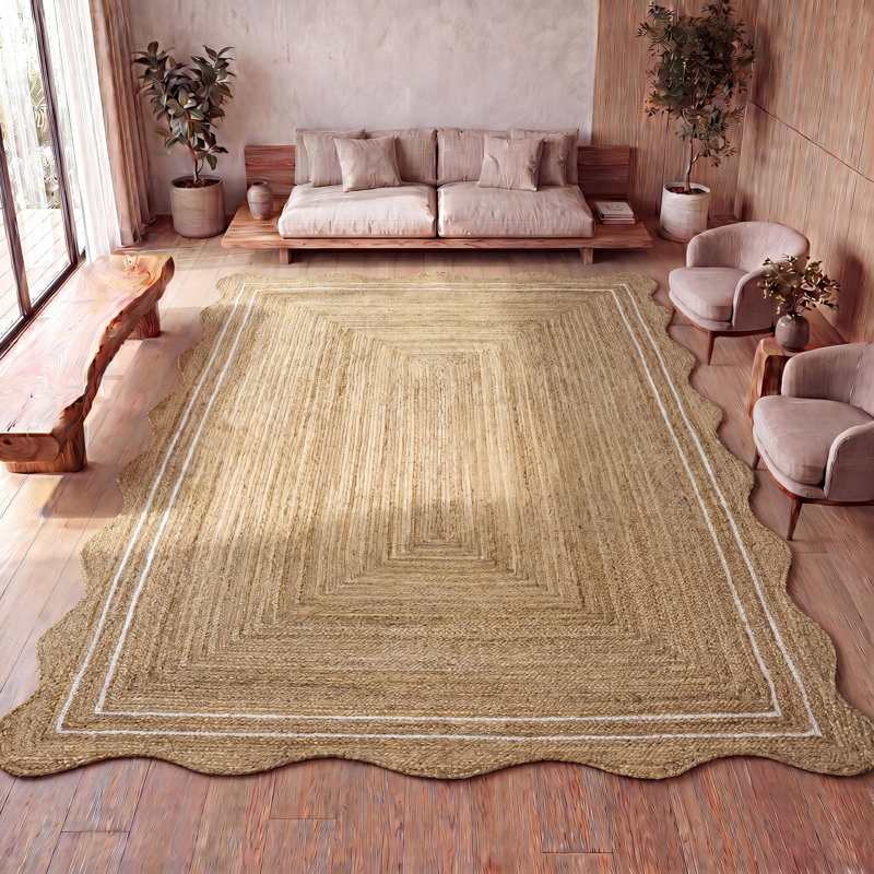 Tapis en jute bord de mer Seaside Cottage, Rectangulaire 8 pi x 10 pi