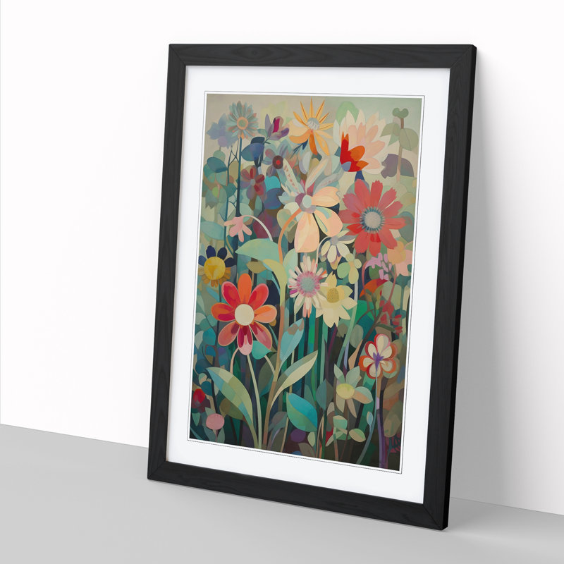FRM-V0523-1660X Orphism Flowers Vol.8 - Picture Frame Print, 64cm H x 46cm W x 2cm D, Walnut
