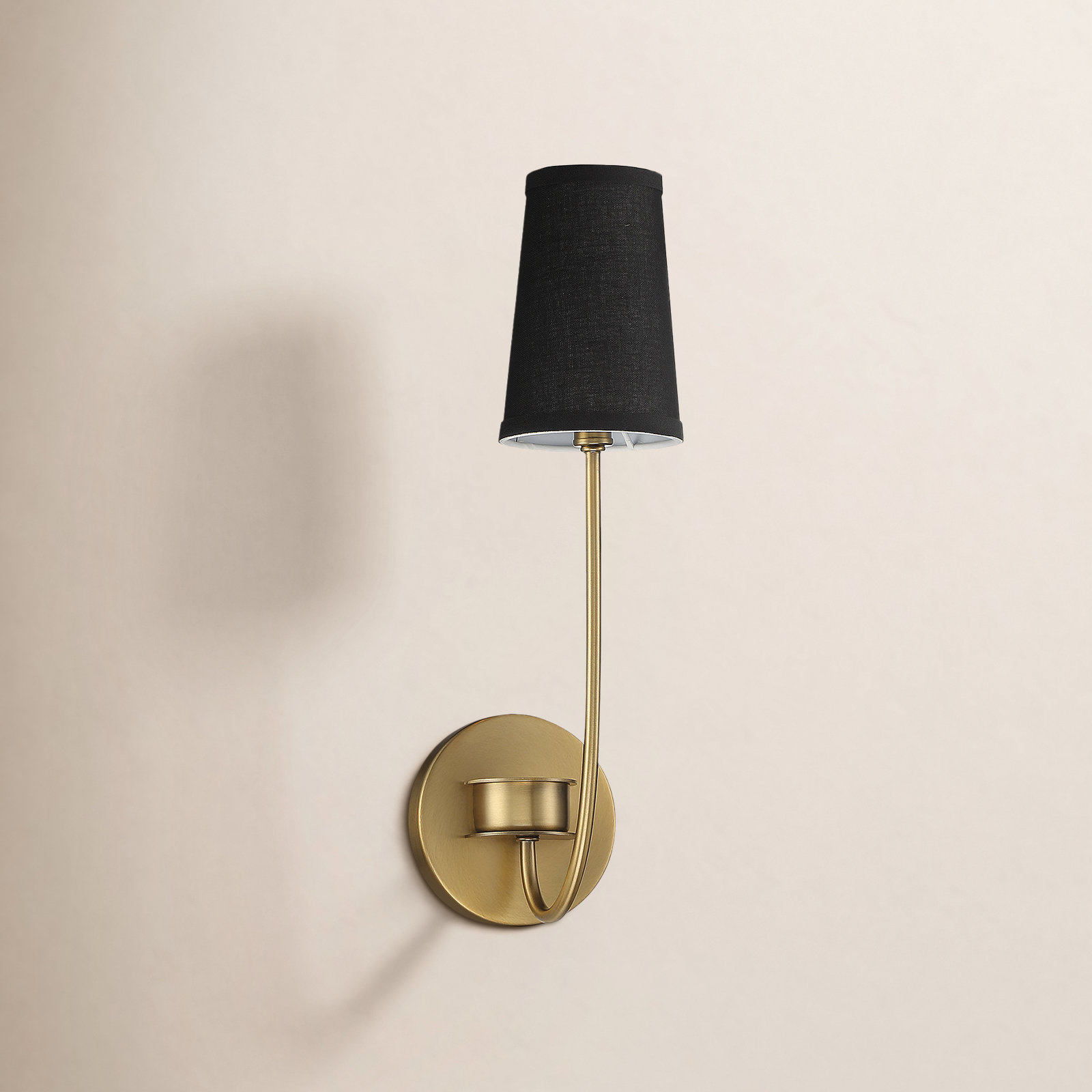 Seeley Single Light Dimmable Brass Armed Sconce