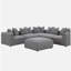 Chaise de coin Amherst Grey avec coussin décoratif