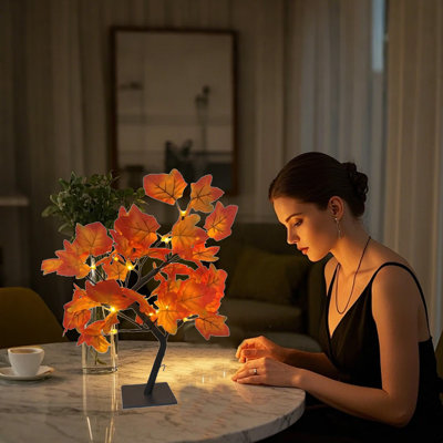 Halloween Maple Lights Led Tree Lights Room Home Creatives Decoration Lights Window Bedside Night Light Maple Tree Lights