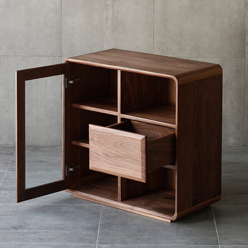Rounded Corner Floor-Standing Accent Cabinet