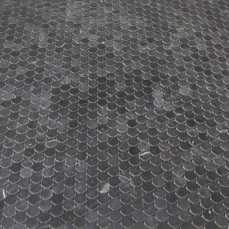 Carreau de mosaïque de marbre rond 1 po x 1 po