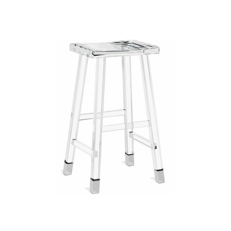 Tabouret de bar moderne en acrylique pour îlot de cuisine Vaughan - argent